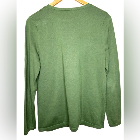 🩷Talbots women Fall Forest green sweater Goblincore size Medium - Picture 5 of 7